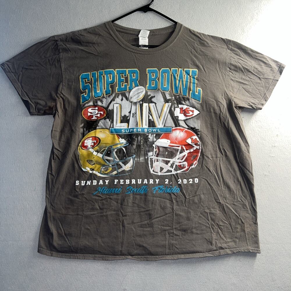 Super Bowl XIV S.F 49ers Vs. K.C‎ Chiefs T-Shirt Derby Men Size 2XL.